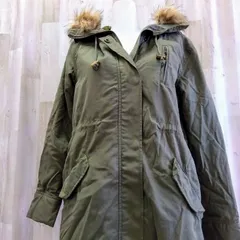 LOWRYS FARM ローリーズファーム ファー付きロングモッズコート M カーキ