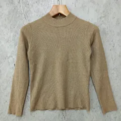 GLOBAL WORK グローバルワーク メルティ リブ ハイネック プルオーバー ニット セーター マシンウォッシャブル ベージュ Mサイズ ◎、〇◇