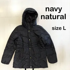 【navy natural】レディース ダウンコート 取外可フード付【Lサイズ】[E-106] △