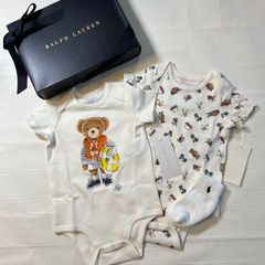 Ralph Lauren POLOベア 総柄 2wayロンパース スタイ 70 - メルカリ