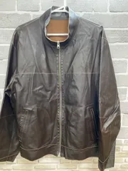 A【A27-04】◇ KIRCILAR サイズ54　革ジャンパー　リバーシブル　茶色　無地　メンズ