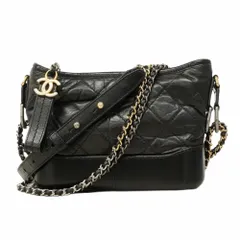 シャネル(Chanel) シャネル ショルダーバッグ Wチェーン ガブリエル カーフ ブラック ゴールド レディース