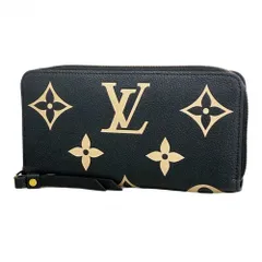 ルイ・ヴィトン(Louis Vuitton) ルイ・ヴィトン 長財布 モノグラム・アンプラント バイカラー ジッピーウォレット M80481 ブラック ベージュレディース