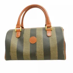 【6ab1216】フェンディ ハンドバッグ ペカン PVC ブラウン ゴールド金具【中古】レディース