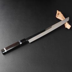 10968鬼反り先丸包丁尺二鏡面仕上げ刺身包丁刃は究極の切れ味黒檀白三