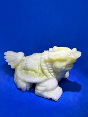 美品 蓝田玉 龍亀（ロンゴイ）精雕置物 天然纹理の瑞祥宝物 約
