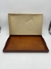 お盆　トレイ　トレー　木製　持ち手付き　5510　キッチン　料理　テーブル　昭和レトロ　昭和　レトロ