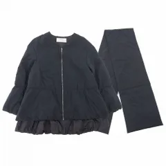 良品 22AW ADORE アドーア ノーカラー Vネック ライトパディングジャケット マフラー付 38 ネイビー レディース 古着 中古 USED