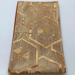 ［6594］袋帯 花亀甲文様 金彩 六通 正絹 着物 フォーマル
