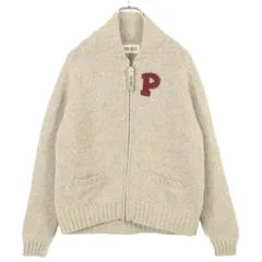 ピンクハウス★ニットのジップアップブルゾン 大きいサイズL 薄茶系 ウール100！z17076