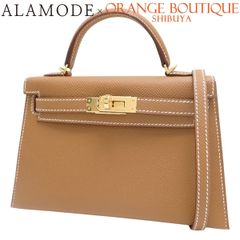 【未使用】HERMES(エルメス) ミニケリードゥ (外縫い) ゴールド ブラウン茶 ヴォーエプソン ゴールド金具 K刻印 ハンドバッグ 2WAY ショルダー 肩掛け ミニケリー2 レディース 40802175890【アラモード】