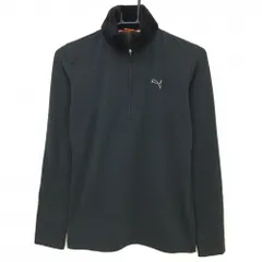 【美品】プーマ 長袖タートルネックネックシャツ 黒 ネックボア ハーフジップ 裏微起毛  レディース L ゴルフウェア PUMA