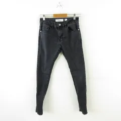 ベルシュカ Bershka スキニーデニムパンツ ロング ストレッチ 黒 34 *A219