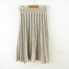 ロペピクニック ROPE Picnic ニットスカート ひざ丈 フレア ベージュ 38 *T396