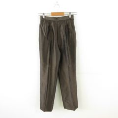 エムズグレイシー M'S GRACY ロングパンツ サテン 茶 9 *A236