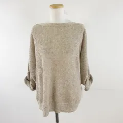 クミキョク 組曲 KUMIKYOKU サマーニット リネン 七分袖 ベージュ 2 *A241