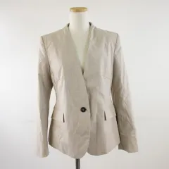 ザラ ZARA ノーカラージャケット 長袖 ベージュ 38 *A267