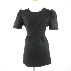 グレイル GRL ワンピース ミニ ボア タック 黒 S *T444