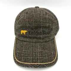 ゴールデンベア チェック柄 ウールキャップ 茶系 ブラウン Golden Bear 帽子