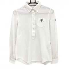 パーリーゲイツ 長袖ポロシャツ 白系 胸ポケット ボタンダウン レディース 1(M) ゴルフウェア PEARLY GATES