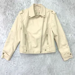 Dream garden ドリームガーデン レディース PU レザー ライダース ジャケット アイボリー 〇◇☆