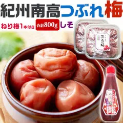 梅干し 紀州南高 梅 つぶれ梅 しそ お買い得 400g×2パック (合計800g) 塩分約10% +紀州南高梅 練り梅1本(しそ漬180g) 