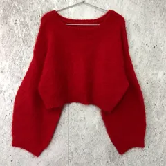 mystic ミスティック ウール シャギー ショートニット レッド Fサイズ ◇〇☆