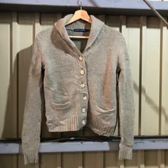 1446 RALPH LAUREN カーディガン ベージュ S ラルフローレン ニット セーター ウール 古着卸 アメリカ仕入