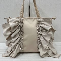 新品タグ付き、トゥービーシック、スパンコールフリルトートバッグ 