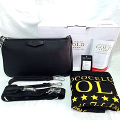 Unused Box included COCOCELUX GOLD 3-way cross bag Black clutch bag handbag shoulder bag