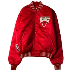 古着 90年代 スターター Starter NBA CHICAGO BULLS シカゴ ブルズ ナイロンスタジャン アワードジャケット/eaa606850のサムネイル