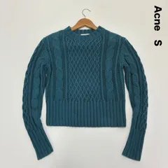 Acne アクネ☆アランニット ケーブルニット セーター ミニマル ミニマム S ターコイズブルー コットンのサムネイル
