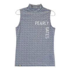 サイズ：0 PEARLY GATES パーリーゲイツ 2024年モデル モックネック ノースリーブシャツ 総柄 ネイビー系 [240101595035] ゴルフウェア レディース ストスト