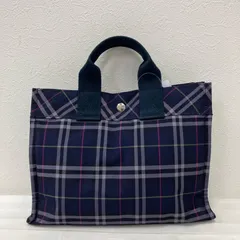 8353　BURBERRY　BLUE LABEL　バーバリー　ブルーレーベル　ハンドバッグ　トートバッグ　ノバチェック　レディース　軽量　シンプル　きれいめ　上品　紫　パープル　チェック柄　シンプル　きれいめ