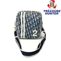 Christian Dior　トロッター　No・2　ショルダーバッグ　PVC×エナメル　ブルー×ホワイト　ディオール 【102062881003】