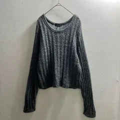 イタリア製 90s モヘアニット ローゲージ セーター 高級 グレー オーバースリーブ アメリカ USA インポート