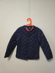 キッズ)Tommy Hilfiger ネイビー キルティング ジャケット 軽量ダウン 140
