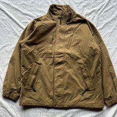 vintage 中綿ジャケット ブラウン 軽量 防寒 フルジップ ビッグサイズ