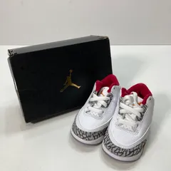 【中古美品】NIKE ナイキ 832033-126 TD AIR JORDAN 3 CARDINAL RED エアジョーダン 3 レトロ  キッズ スニーカー サイズ：10 カラー：ホワイト・レッド・グレー キッズ 【173-250402-mh-18-fuz】