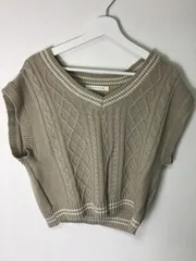 【As Know As】ケーブルVネックニットベスト サイズF