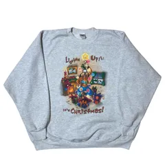 ディズニー USA ヴィンテージ Disney キャラクター グラフィックプリント クリスマス パーティー グーフィー プルート クリスマスツリー ミッキーマウスの仲間たち 2XL ホワイト 白 スウェット レディース ユニセックス メンズ 古着 長袖