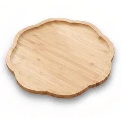 merrytime 竹製merrytime おぼん トレー お盆 竹製 木製トレー 和風 食卓 洗える 抗菌 北欧 雲柄 カフェ 20cm [雲柄] [長さ20cm x 幅20cm x 高さ2cm]