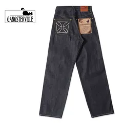 GANGSTERVILLE ギャングスタービル パンツ “THUG - WIDE DENIM IRON CROSS” GSV9904-INDIGO x IVORYのサムネイル