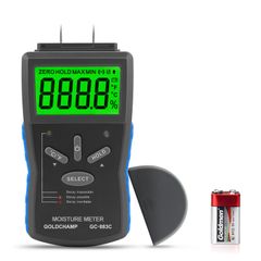 New Wood Moisture Meter, Pin Type, High-Precision Humidity Meter with Tri-Color Backlight LCD, Auto Power-Off Function, Data Hold, Low Battery Indicator, Measures Wood Moisture from 6 to 42% and Hardened Wood Moisture from 0.2 to 2.0%, Temperature Range from 0 to 40°C, Portable Digital Meter for Building Materials, Firewood, and Walls