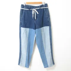 未使用 adidas KSENIA SCHNAIDER アディダス パッチワーク ストレートレッグ ジーンズ デニムパンツ IW5663 サイズ31 インディゴ レディース 古着 中古 USED