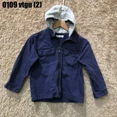 ザラ キッズ ネイビー フード ジップアップ ジャケット 7 0109