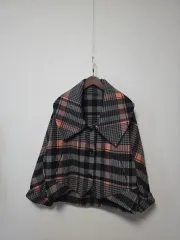 チェック パータン ケープ スタイル ジャケット