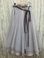 美品　ebure トリアセコットンオーガンジーティアードスカート エブール　38 美品 ebure トリアセコットンオーガンジーティアードスカート エブール