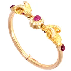 イリアス ララウニス Ilias Lalaounis シープ バングル ブレスレット ルビー K18YG 32.4g イエローゴールド【中古】