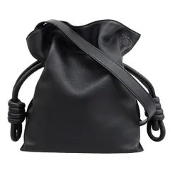 ロエベ LOEWE フラメンコ ミディアム アナグラム マグネットタイプ 2WAY ショルダーバッグ 肩掛け ななめ掛け レザー ブラック レディース